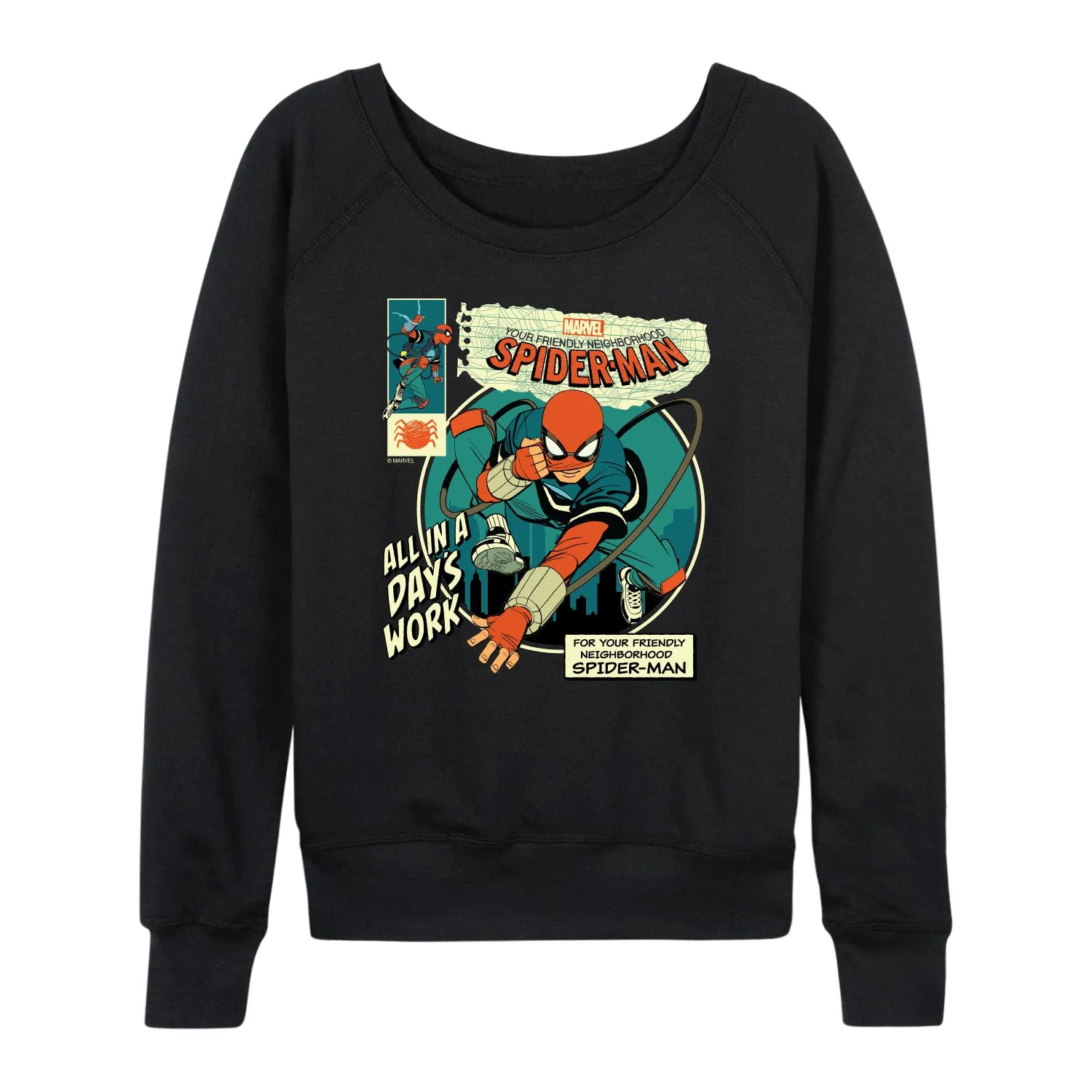 Spider-Man - All in a Day's Work - Women's French Terry Long Sleeve Pullover sold by Zulily product image thumbnail 2