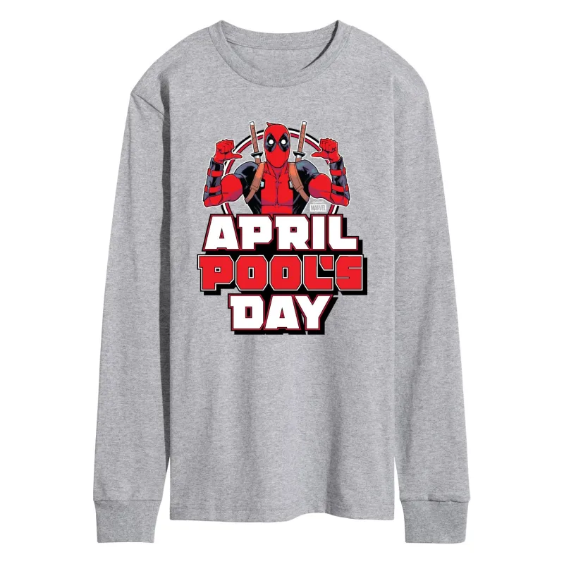 Deadpool - April Pool's Day - Men's Long Sleeve Graphic T-Shirt made by Zulily