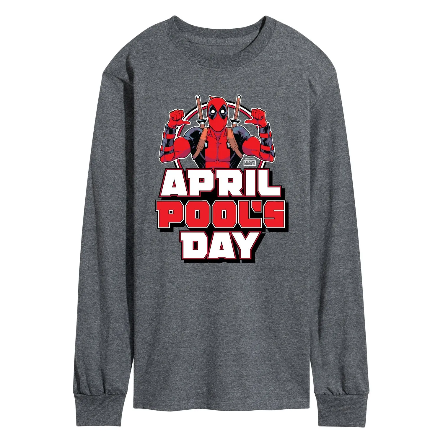 Deadpool - April Pool's Day - Men's Long Sleeve Graphic T-Shirt sold by Zulily product image thumbnail 2