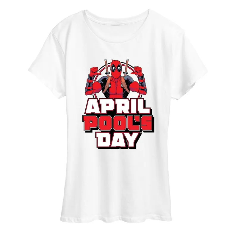 Deadpool - April Pool's Day - Women's Short Sleeve Graphic T-Shirt sold by Zulily
