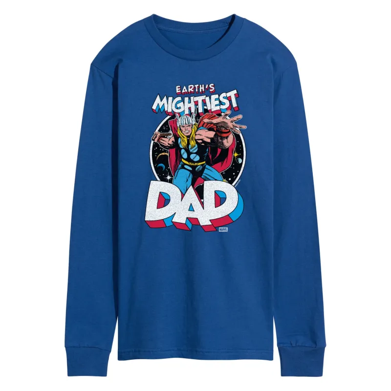 Thor - Mightiest Dad - Men's Long Sleeve Graphic T-Shirt made by thor
