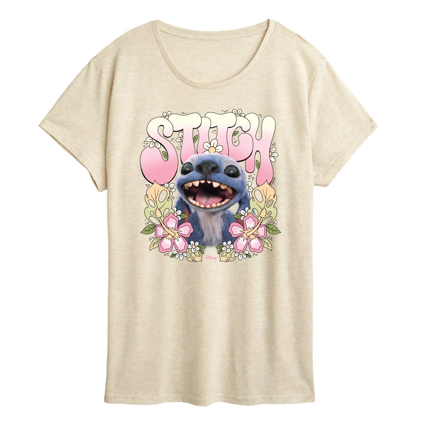 Lilo & Stitch - Stitch Floral Frame - Women's Short Sleeve Graphic T-Shirt sold by Zulily product image thumbnail 2