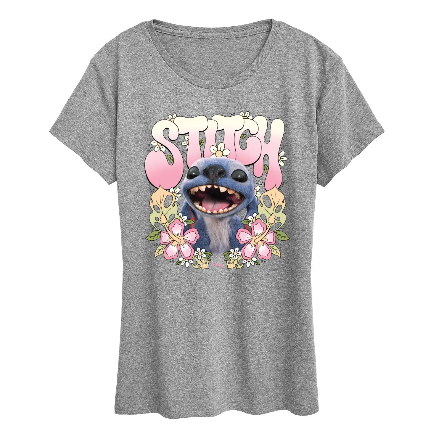 Lilo & Stitch - Stitch Floral Frame - Women's Short Sleeve Graphic T-Shirt sold by Zulily product image thumbnail 3