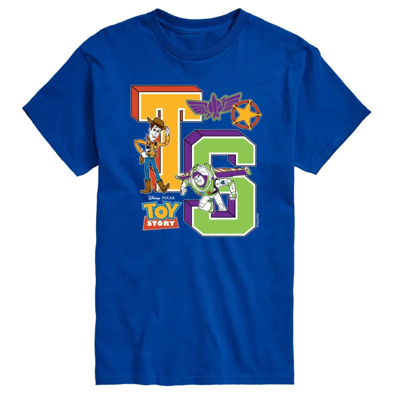 Toy Story - Letterman Badges - Men's Short Sleeve Graphic T-Shirt made by Zulily
