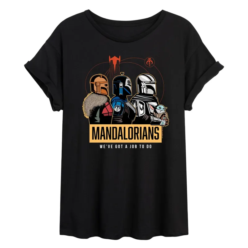 Star Wars - The Mandalorian Mando Space - Womens Oversized Graphic T-Shirt made by Star Wars