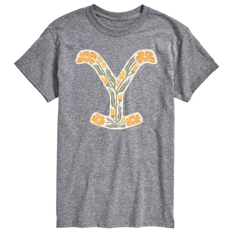 Yellowstone - Floral Logo - Men's Short Sleeve Graphic T-Shirt made by Zulily