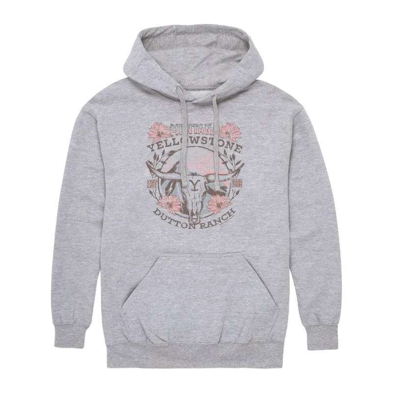 Yellowstone - Montana Skull Dutton Ranch - Men's Fleece Hoodie Sweatshirt sold by Zulily