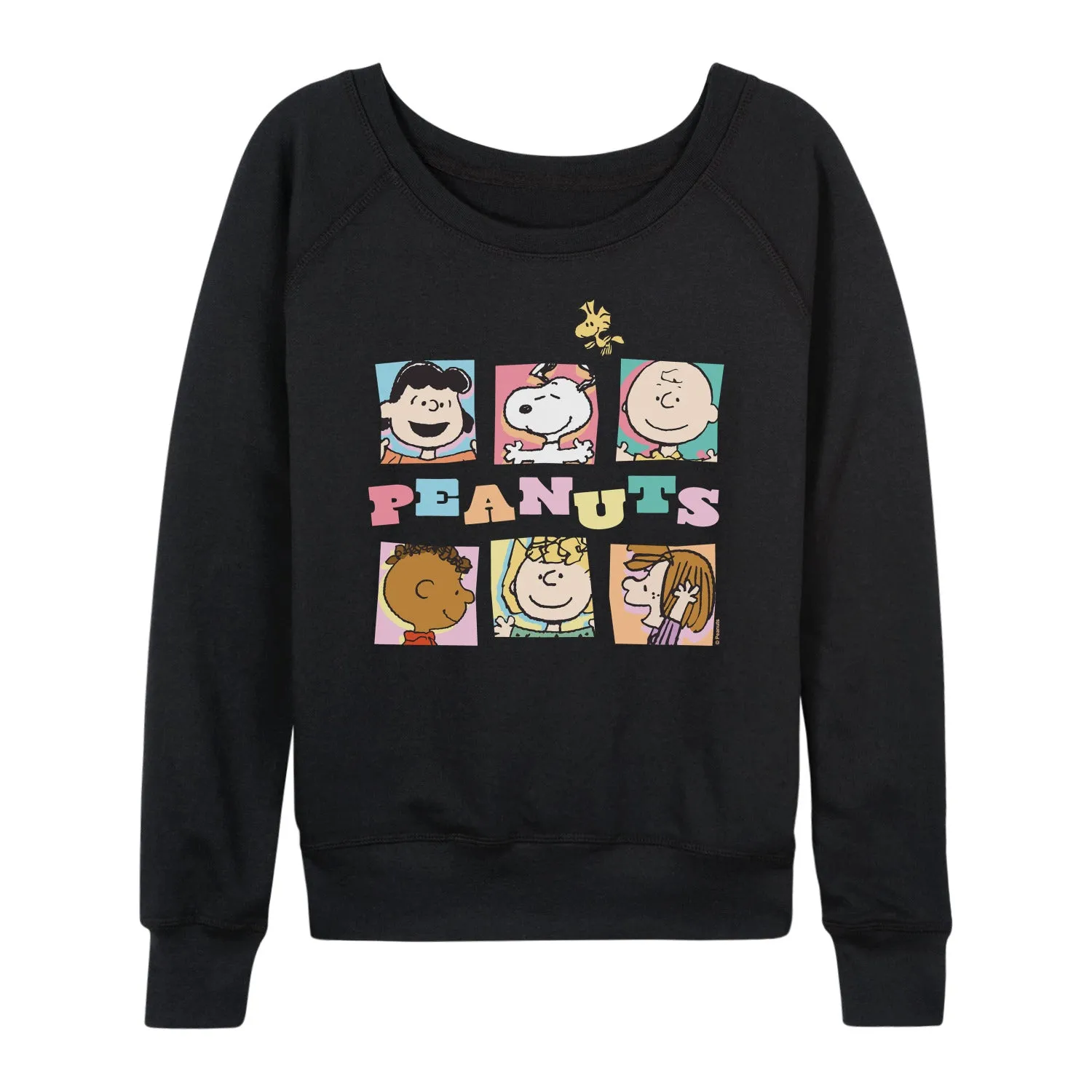 Peanuts - Character Boxes - Women's French Terry Long Sleeve Pullover sold by Zulily