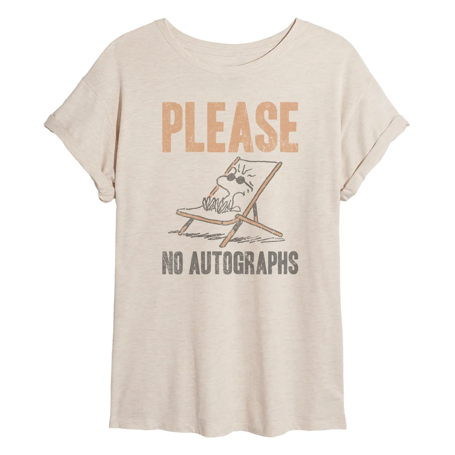 Peanuts - Please No Autographs - Juniors Oversized Graphic T-Shirt sold by Zulily