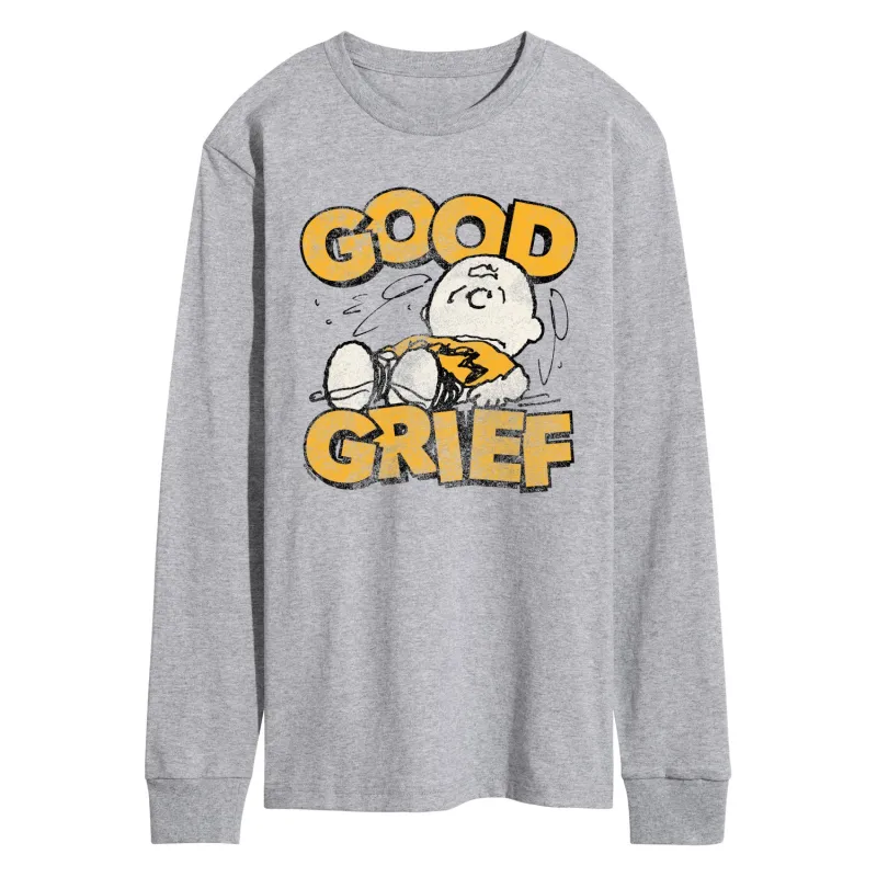 Peanuts - Good Grief Vintage - Men's Long Sleeve Graphic T-Shirt sold by Zulily