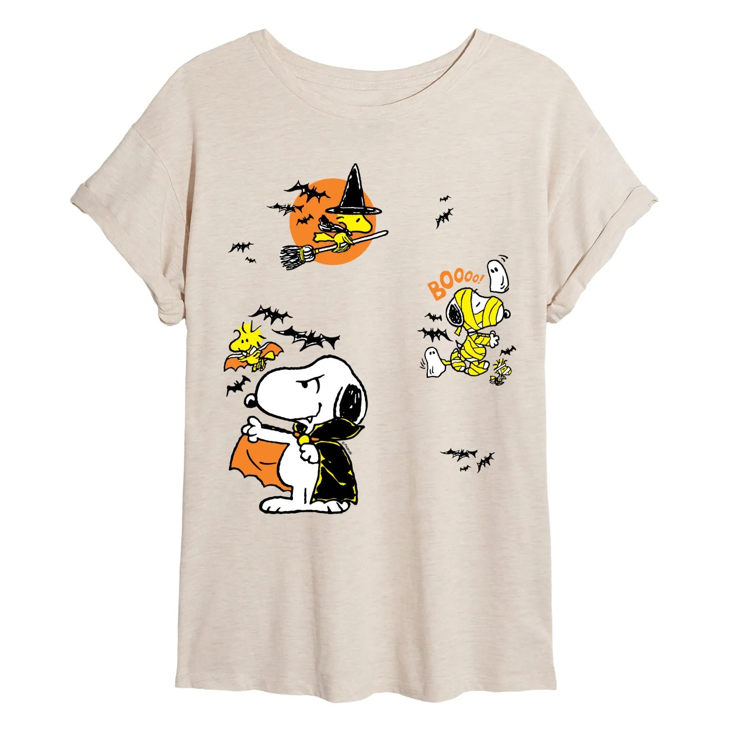 Peanuts - Halloween Stickers - Juniors Oversized Graphic T-Shirt sold by Zulily