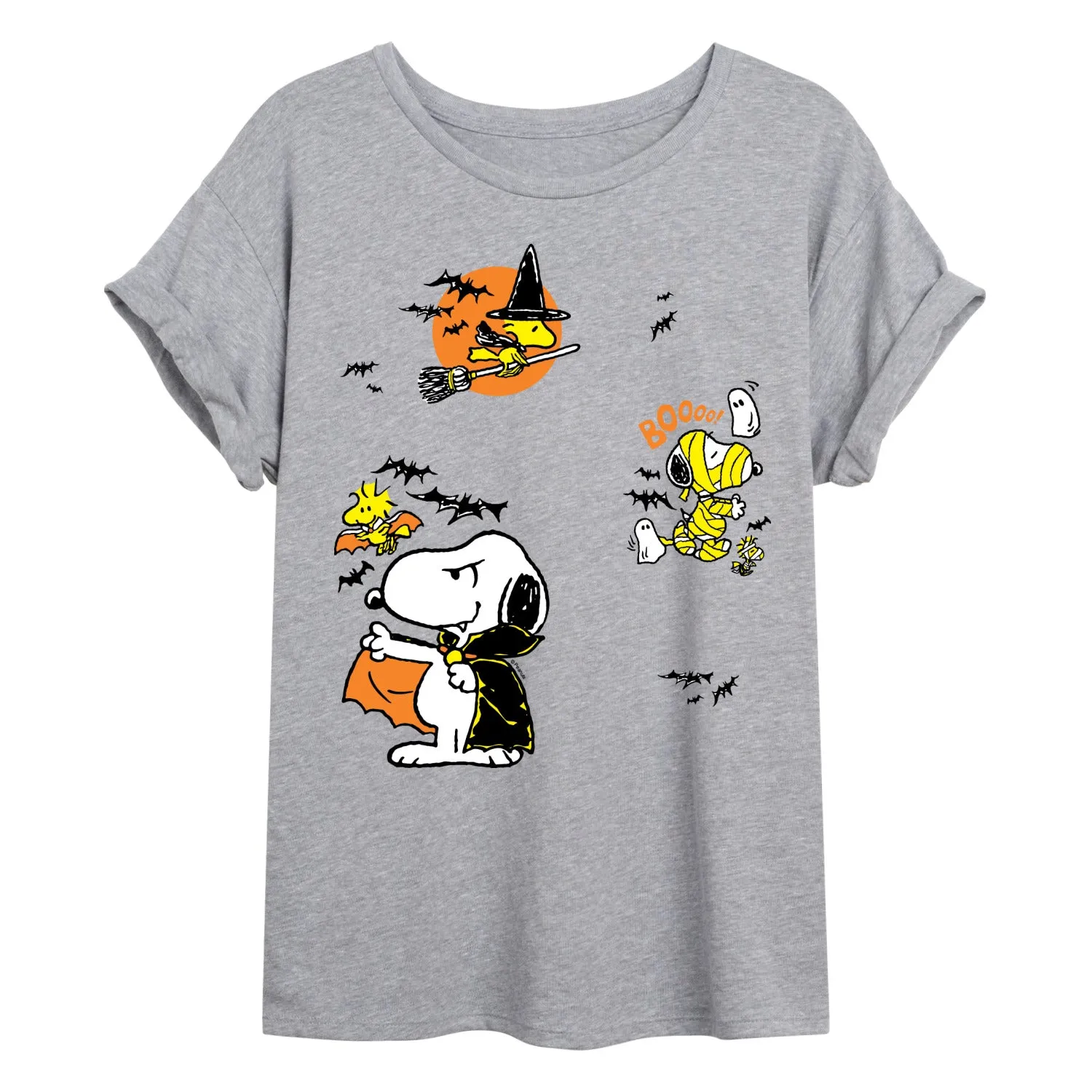 Peanuts - Halloween Stickers - Juniors Oversized Graphic T-Shirt sold by Zulily product image thumbnail 2