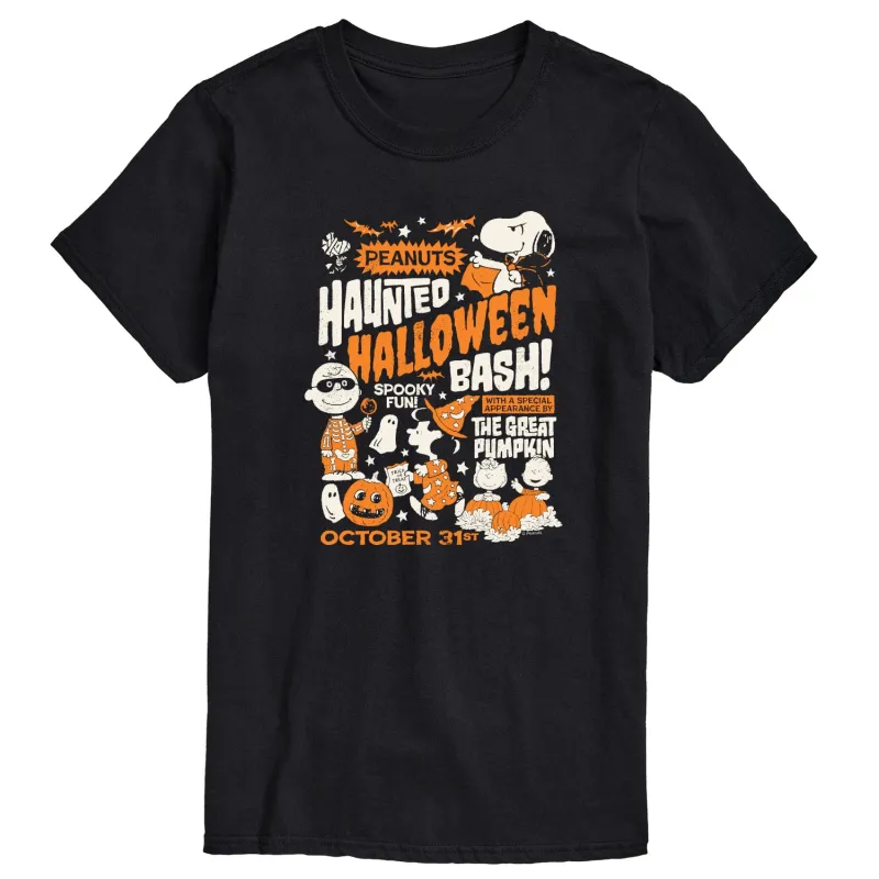 Peanuts - Haunted Halloween Bash - Men's Short Sleeve Graphic T-Shirt made by Peanuts