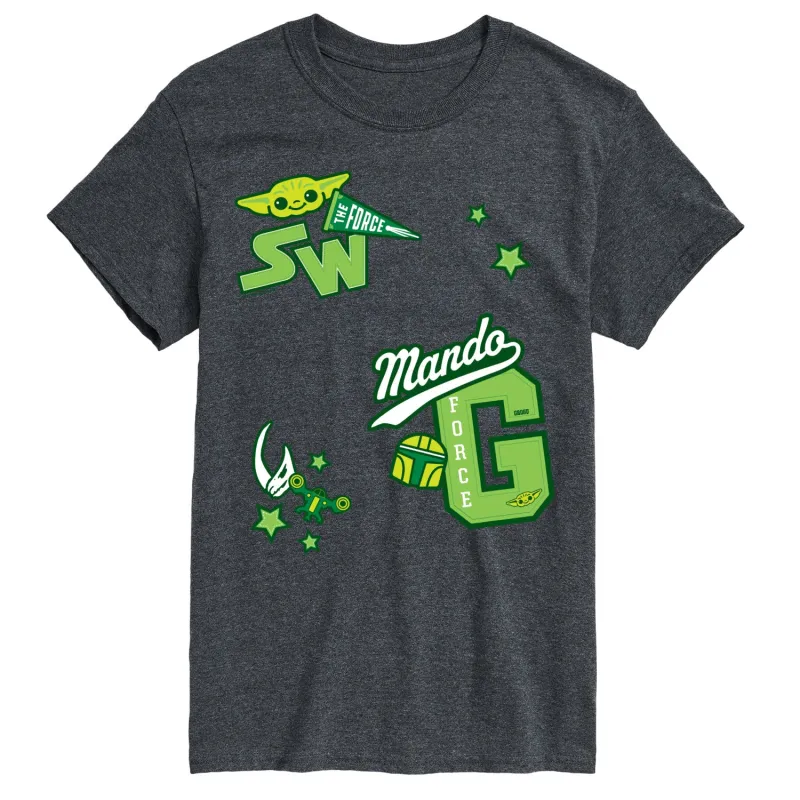 The Mandalorian - Letterman Patches - Men's Short Sleeve Graphic T-Shirt made by Zulily