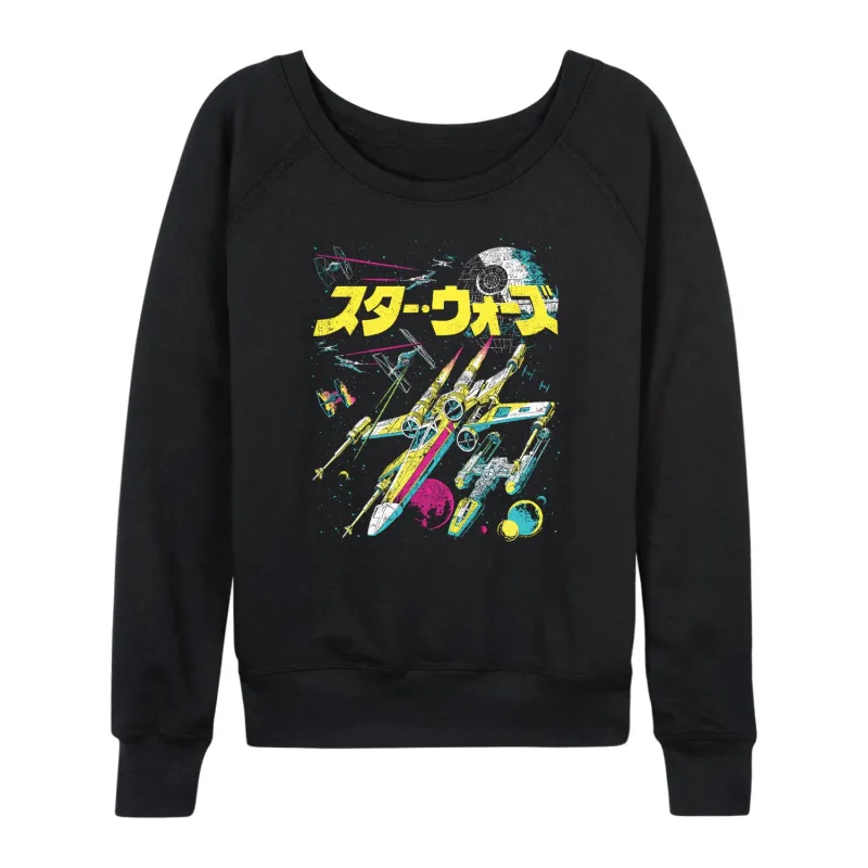 Star Wars - Kanji Pop Color - Women's French Terry Long Sleeve Pullover made by Star Wars