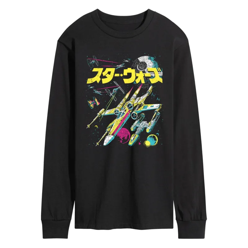 Star Wars - Kanji Pop Color - Men's Long Sleeve Graphic T-Shirt sold by Zulily