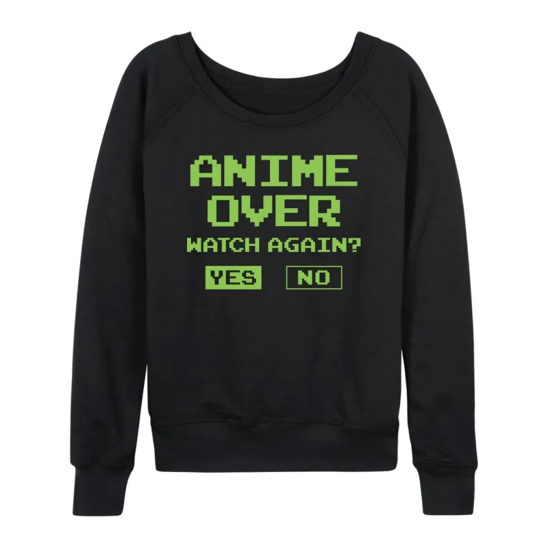 Instant Message - Anime Over Yes No - Women's French Terry Long Sleeve Pullover made by Zulily