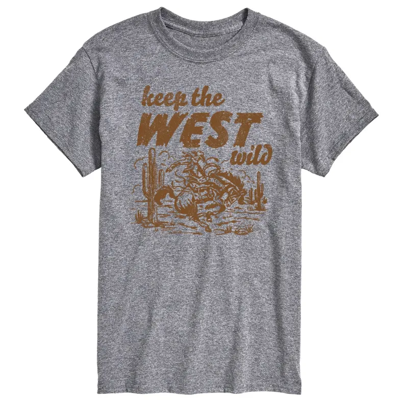 Instant Message - Keep The West Wild - Men's Short Sleeve Graphic T-Shirt sold by Zulily