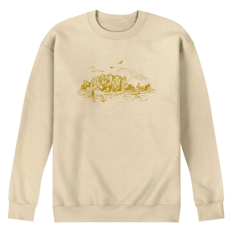 Instant Message - Desert Horse Scene - Men's Crew Fleece Sweatshirt sold by Zulily