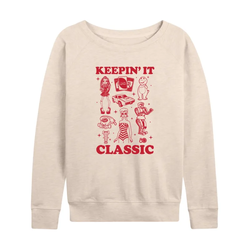 Mattel - Keepin It Classic - Women's French Terry Long Sleeve Shirt made by Mattel