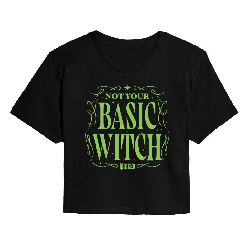 Wicked - Not Your Basic Witch - Men's Juniors Cropped Graphic T-shirt made by Zulily