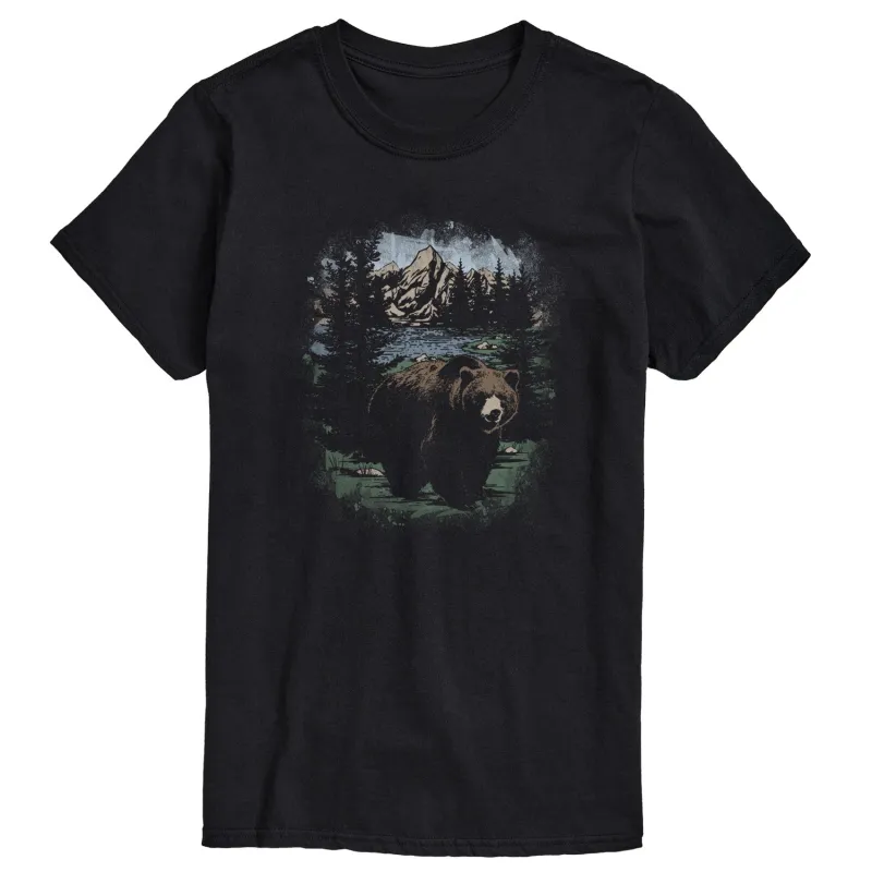 Instant Message - Bear Nature Scene - Men's Short Sleeve Graphic T-Shirt sold by Zulily