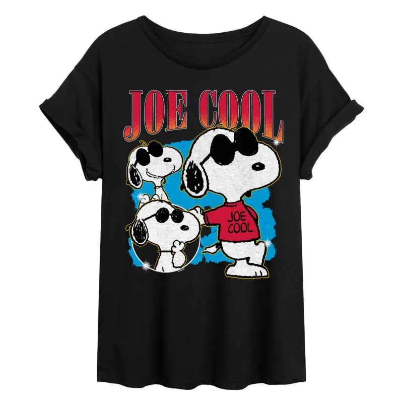 Peanuts - Joe Cool Collage - Women's Oversized Graphic T-Shirt made by Zulily