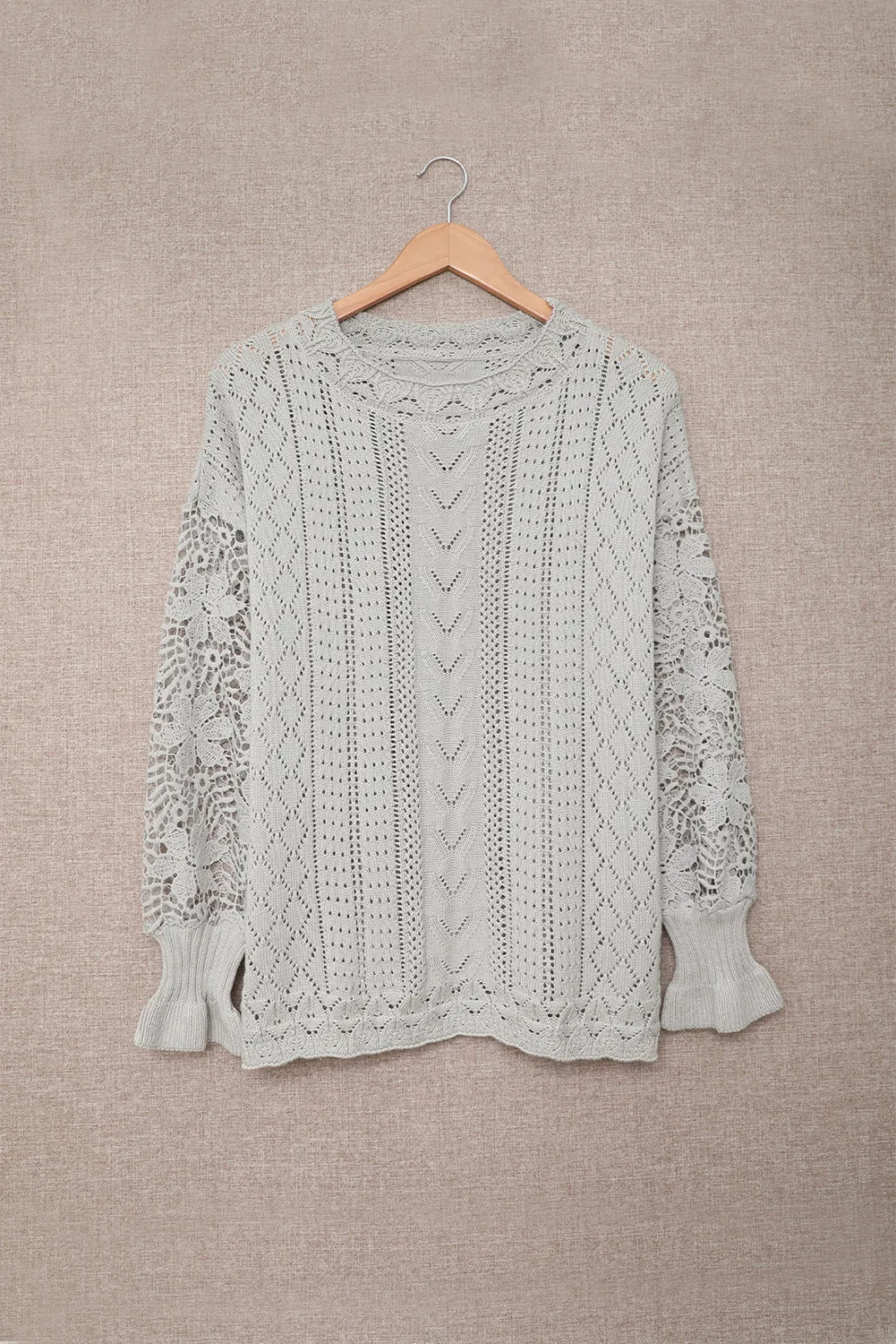 Threaded Pear Scarlett Lace Pointelle Knit Sweater sold by Zulily product image thumbnail 3