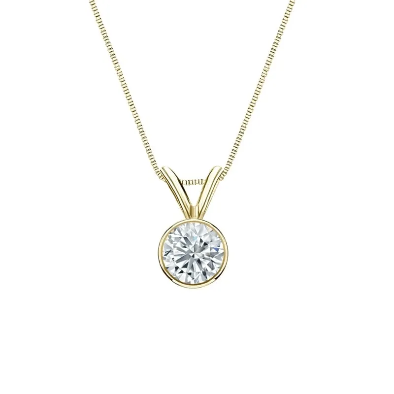 Auriya 18-karat Gold 0.45ctw Round Solitaire Lab Grown Diamond Necklace Bezel (F-G VS) - 0.45 sold by Zulily