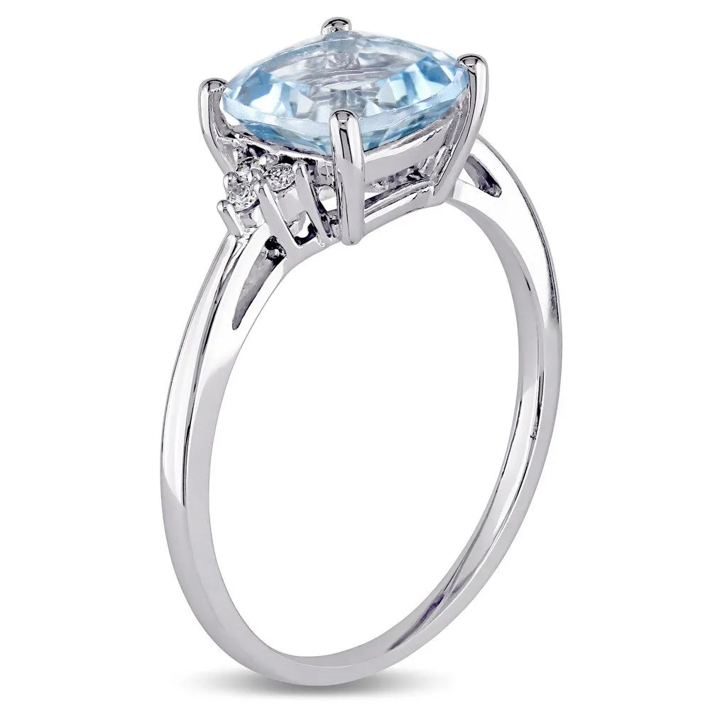 Miadora 10k White Gold Sky Blue Topaz and Diamond Accent Fashion Ring sold by Zulily product image thumbnail 4