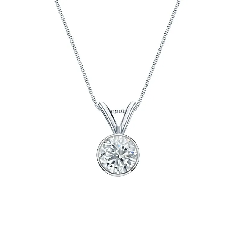 Auriya 18-karat Gold 0.45ctw Round Solitaire Lab Grown Diamond Necklace Bezel (F-G VS) - 0.45 sold by Zulily product image thumbnail 3