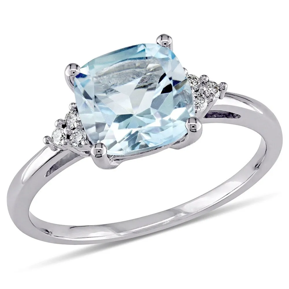 Miadora 10k White Gold Sky Blue Topaz and Diamond Accent Fashion Ring sold by Zulily product image thumbnail 2