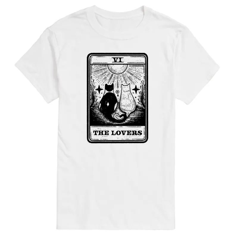 Instant Message - The Lovers Tarot With Cats - Men's Short Sleeve Graphic T-Shirt sold by Zulily