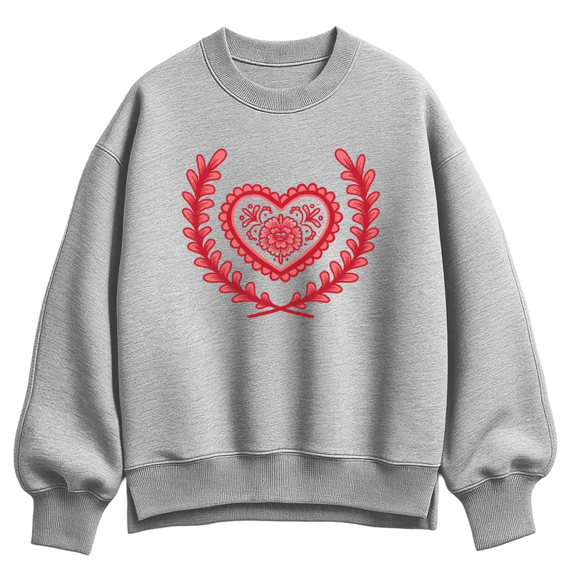 Instant Message - Scandinavian Heart - Women's Oversized Fleece Crew Sweatshirt sold by Zulily