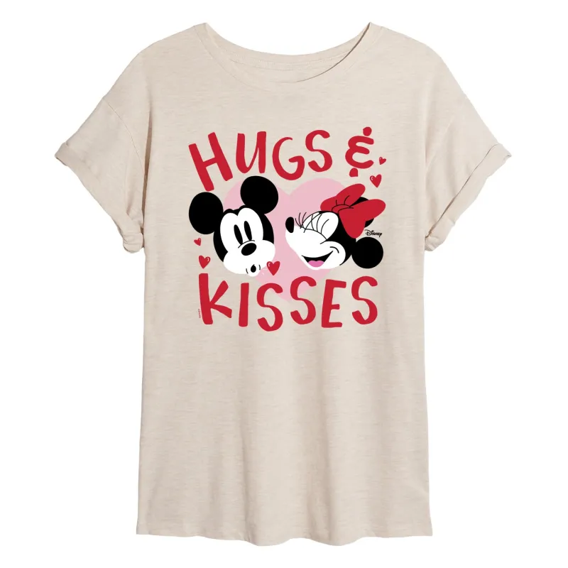 Disney - Hugs and Kisses - Juniors Oversized Graphic T-Shirt sold by Zulily