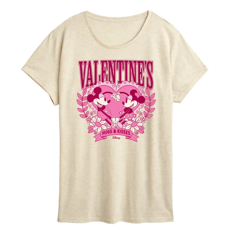 Disney - Valentine's Collegiate - Women's Short Sleeve Graphic T-Shirt made by Disney