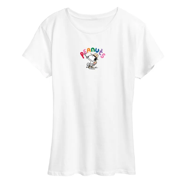 Peanuts - Rainbow Painting - Women's Short Sleeve Graphic T-Shirt sold by Zulily
