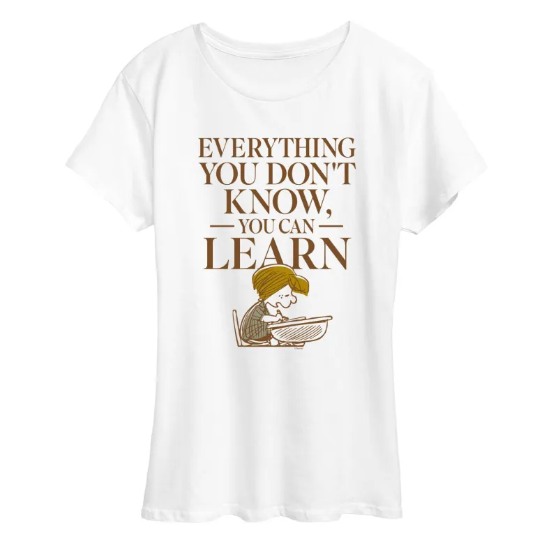 Peanuts - You Can Learn - Women's Short Sleeve Graphic T-Shirt made by Peanuts
