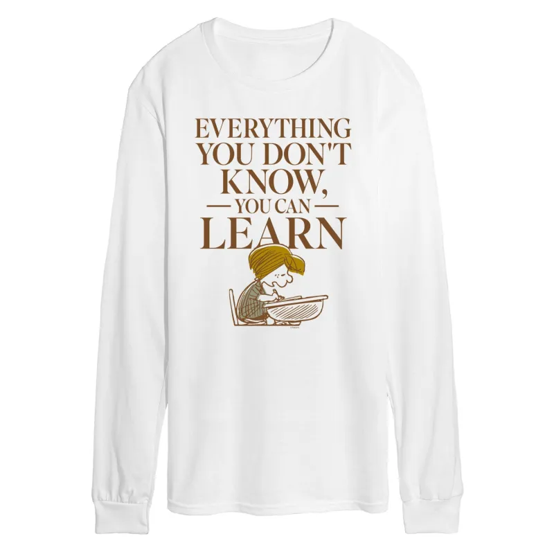 Peanuts - You Can Learn - Men's Long Sleeve Graphic T-Shirt sold by Zulily