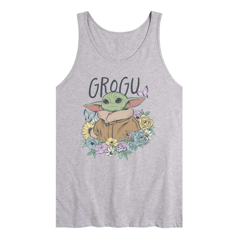 The Mandalorian - Floral Spring Grogu - Men's Sleeveless Graphic Tank made by Zulily