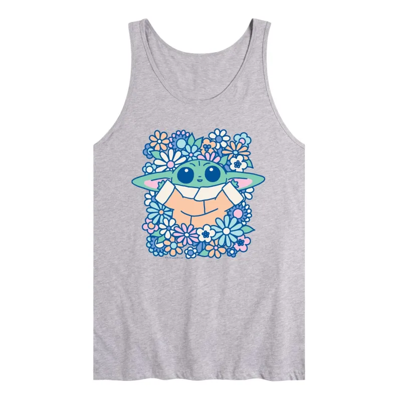 The Mandalorian - Grogu Flowers - Men's Sleeveless Graphic Tank made by Zulily