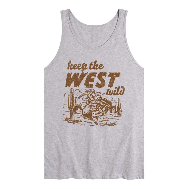 Instant Message - Keep The West Wild - Men's Sleeveless Graphic Tank sold by Zulily