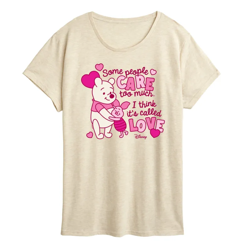 Winnie the Pooh - Care Too Much Called Love - Women's Short Sleeve Graphic T-Shirt sold by Zulily