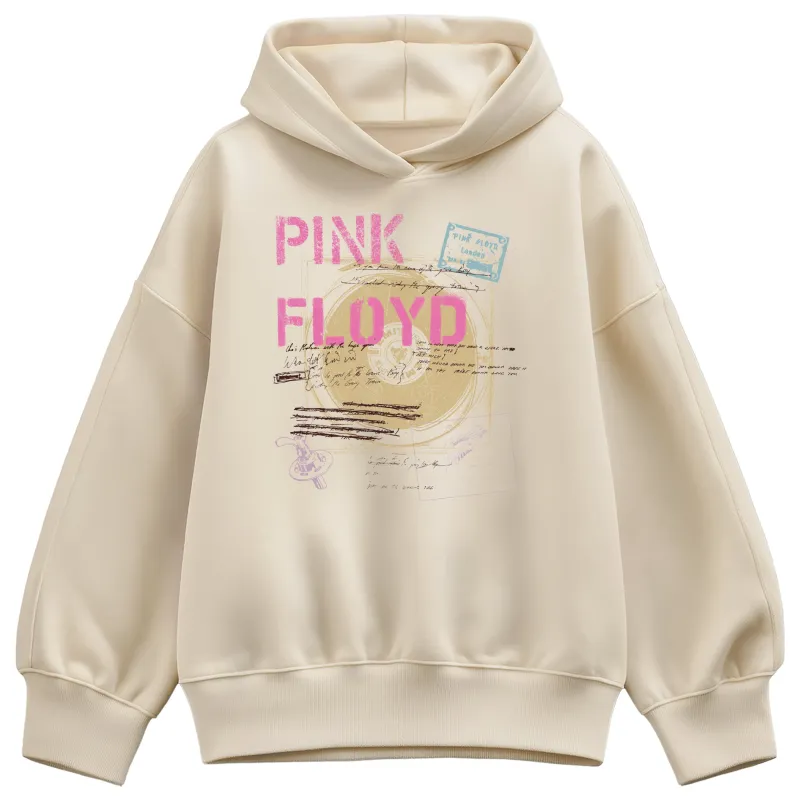 Pink Floyd - Pink Floyd Lyric Drafts - Ladies Oversized Fleece Hoodie Sweatshirt made by Pink Floyd