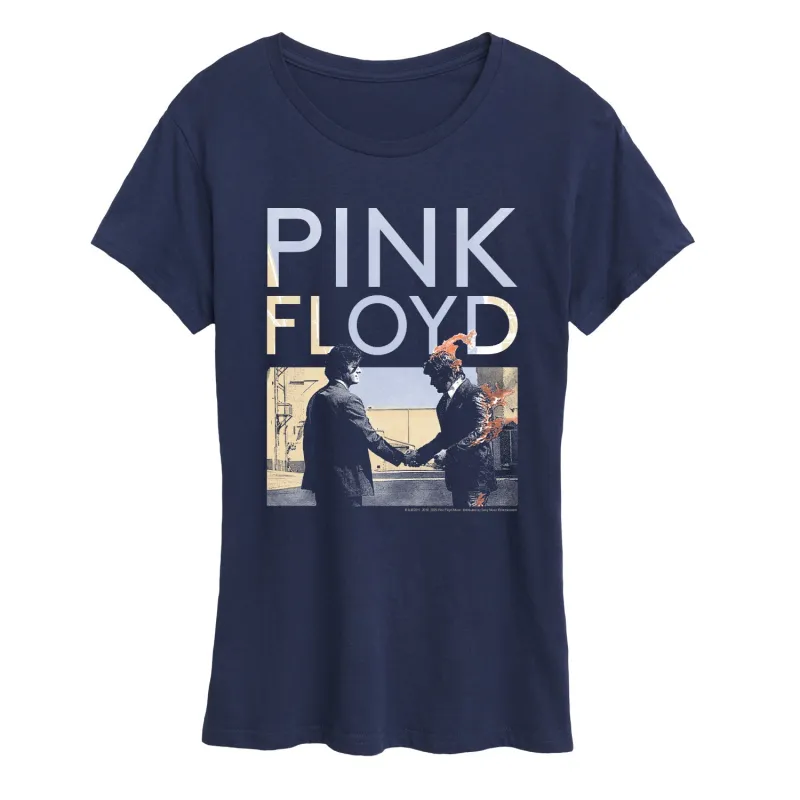 Pink Floyd - Pink Floyd WYWH Handshake Fire - Women's Short Sleeve Graphic T-Shirt sold by Zulily