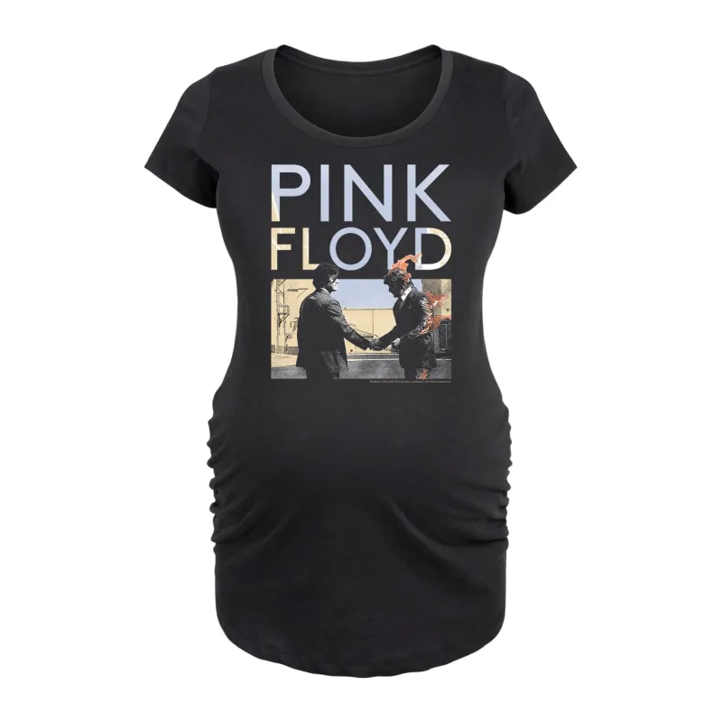 Pink Floyd - Pink Floyd Wywh Handshake Fire - Maternity Scoop Neck Tee made by Pink Floyd