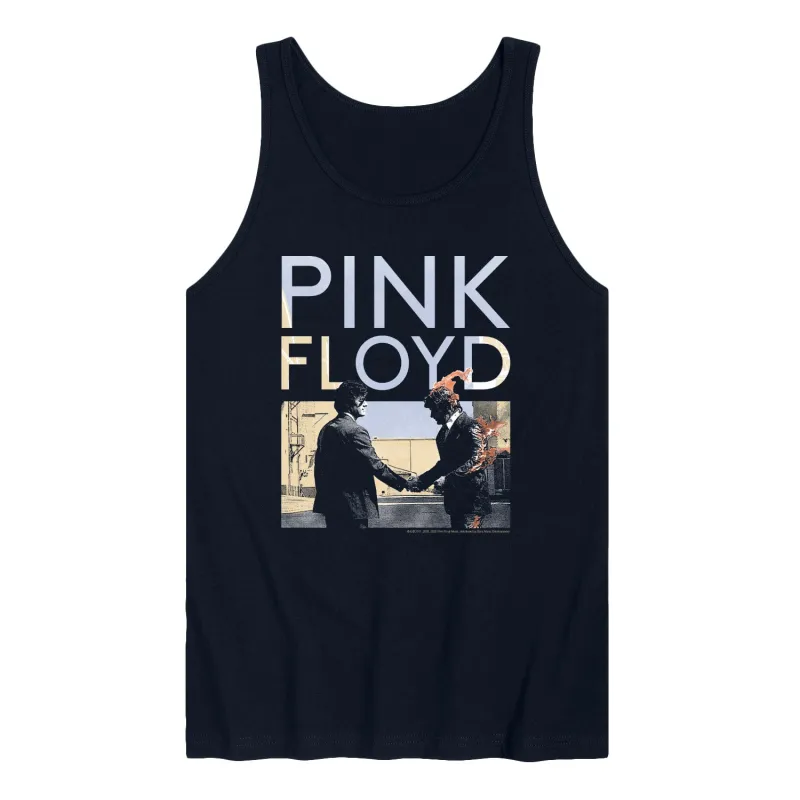 Pink Floyd - Pink Floyd WYWH Handshake Fire - Men's Sleeveless Graphic Tank made by Pink Floyd