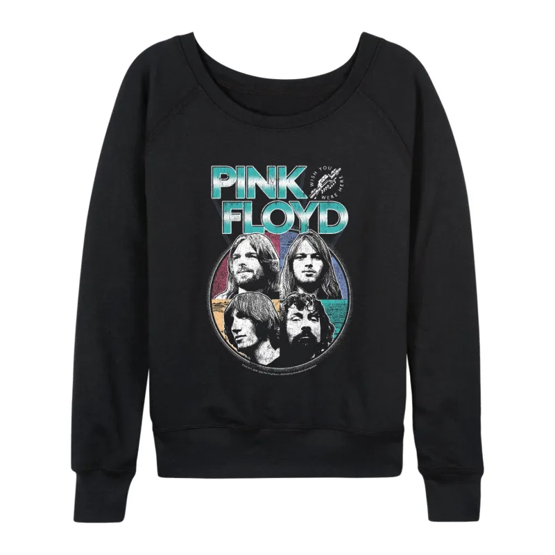 Pink Floyd - Pink Floyd WYWH Photos Textured - Women's French Terry Long Sleeve Pullover made by Pink Floyd
