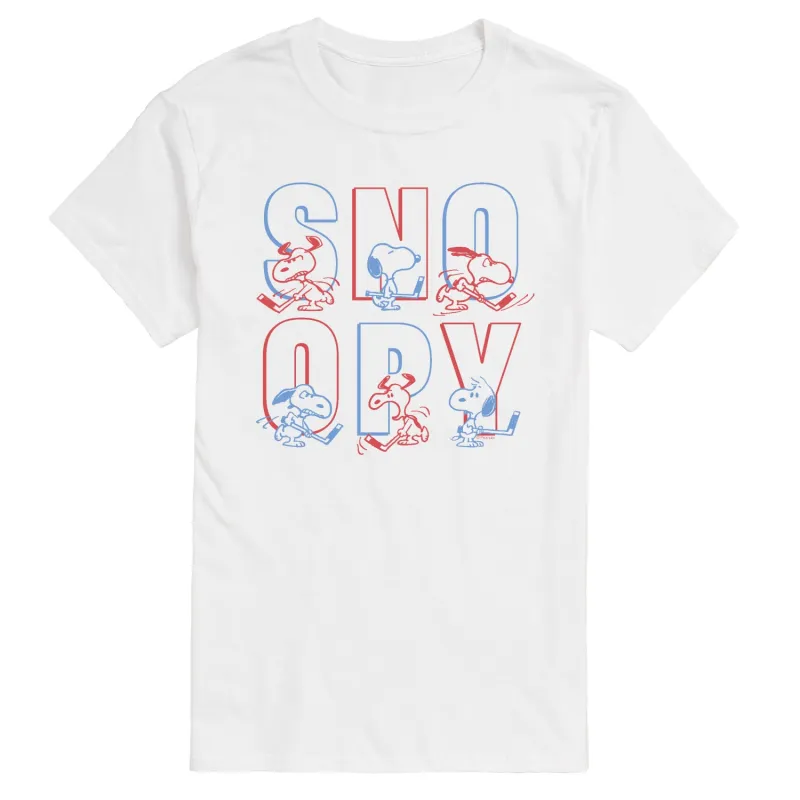Peanuts - Hockey Snoopy - Men's Short Sleeve Graphic T-Shirt sold by Zulily