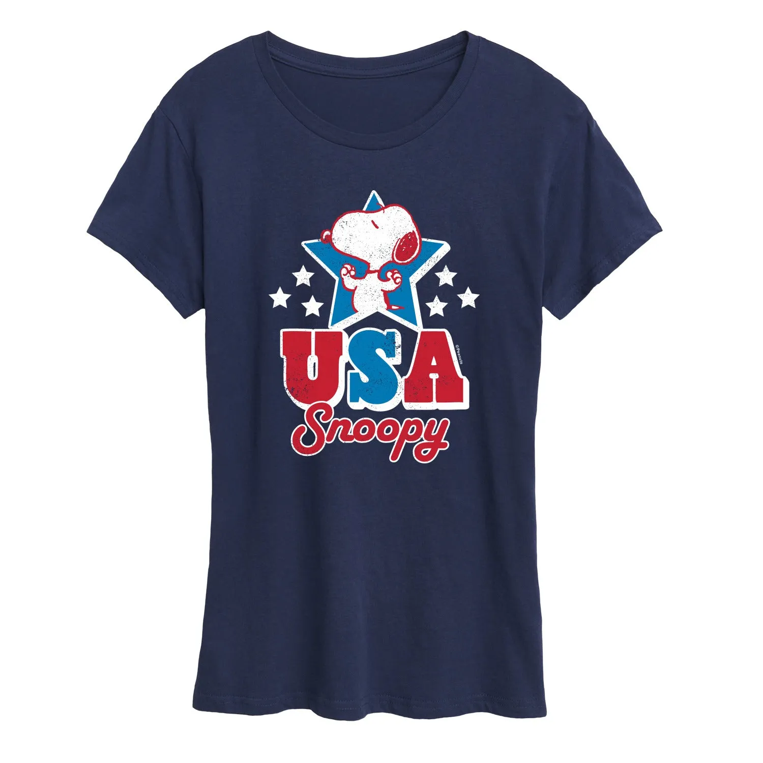 Peanuts - USA Snoopy - Women's Short Sleeve Graphic T-Shirt sold by Zulily